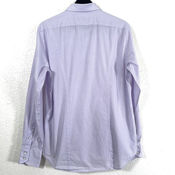 Rag & Bone L/S Lilac Stripe Weathered Button Shirt 100% Cotton Men's Size 17(XL) - Picture 6 of 7